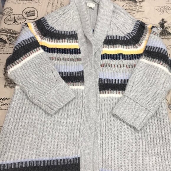 Caslon Staggered Stripe Cardigan - Picture 3 of 4